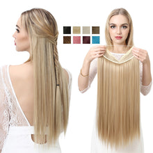Load image into Gallery viewer, Synthetic Hair Extension Adjusted One Piece Wig Invisible Long Straight Hair fish wire Wig Not Easy To Break Women's Gradient Colored Wigs