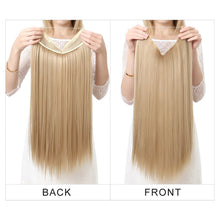 Load image into Gallery viewer, Synthetic Hair Extension Adjusted One Piece Wig Invisible Long Straight Hair fish wire Wig Not Easy To Break Women's Gradient Colored Wigs