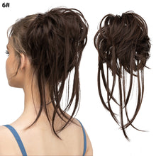 Load image into Gallery viewer, Synthetic Elastic Messy Bun Hairpieces Curly Scrunchie Fluffy Wig Chignon Band Updo Donut for Women Natural Hair Band