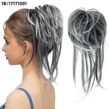 Load image into Gallery viewer, Synthetic Elastic Messy Bun Hairpieces Curly Scrunchie Fluffy Wig Chignon Band Updo Donut for Women Natural Hair Band