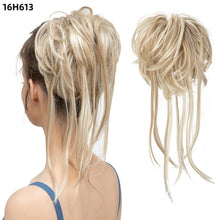 Load image into Gallery viewer, Synthetic Elastic Messy Bun Hairpieces Curly Scrunchie Fluffy Wig Chignon Band Updo Donut for Women Natural Hair Band