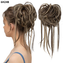Load image into Gallery viewer, Synthetic Elastic Messy Bun Hairpieces Curly Scrunchie Fluffy Wig Chignon Band Updo Donut for Women Natural Hair Band