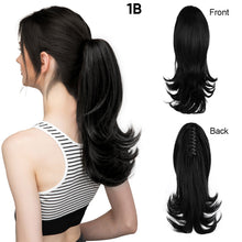 Load image into Gallery viewer, Synthetic Claw Clip in Ponytail Hair Extensions Hairpiece False Blonde Hair Wavy False Pigtail with Elastic Band Horse Tail Women Wig