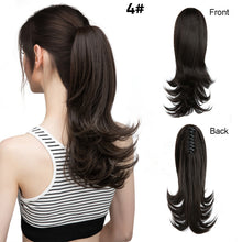 Load image into Gallery viewer, Synthetic Claw Clip in Ponytail Hair Extensions Hairpiece False Blonde Hair Wavy False Pigtail with Elastic Band Horse Tail Women Wig