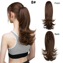 Load image into Gallery viewer, Synthetic Claw Clip in Ponytail Hair Extensions Hairpiece False Blonde Hair Wavy False Pigtail with Elastic Band Horse Tail Women Wig