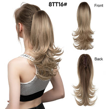 Load image into Gallery viewer, Synthetic Claw Clip in Ponytail Hair Extensions Hairpiece False Blonde Hair Wavy False Pigtail with Elastic Band Horse Tail Women Wig