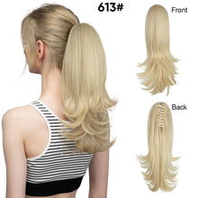 Load image into Gallery viewer, Synthetic Claw Clip in Ponytail Hair Extensions Hairpiece False Blonde Hair Wavy False Pigtail with Elastic Band Horse Tail Women Wig
