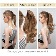 Load image into Gallery viewer, Synthetic Claw Clip in Ponytail Hair Extensions Hairpiece False Blonde Hair Wavy False Pigtail with Elastic Band Horse Tail Women Wig
