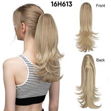 Load image into Gallery viewer, Synthetic Claw Clip in Ponytail Hair Extensions Hairpiece False Blonde Hair Wavy False Pigtail with Elastic Band Horse Tail Women Wig