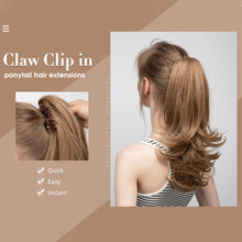 Load image into Gallery viewer, Synthetic Claw Clip in Ponytail Hair Extensions Hairpiece False Blonde Hair Wavy False Pigtail with Elastic Band Horse Tail Women Wig