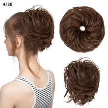Load image into Gallery viewer, Elastic Synthetic Fake Hair Bun Curly Band Fake Hair Circles Natural Fluffy with Long Whiskers Curly Hair Circles Women Wig