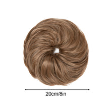 Load image into Gallery viewer, Elastic Synthetic Fake Hair Bun Curly Band Fake Hair Circles Natural Fluffy with Long Whiskers Curly Hair Circles Women Wig
