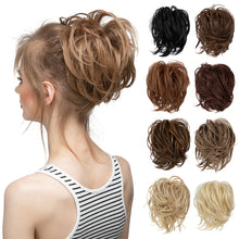 Load image into Gallery viewer, Elastic Synthetic Fake Hair Bun Curly Band Fake Hair Circles Natural Fluffy with Long Whiskers Curly Hair Circles Women Wig