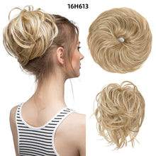 Load image into Gallery viewer, Elastic Synthetic Fake Hair Bun Curly Band Fake Hair Circles Natural Fluffy with Long Whiskers Curly Hair Circles Women Wig
