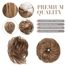 Load image into Gallery viewer, Elastic Synthetic Fake Hair Bun Curly Band Fake Hair Circles Natural Fluffy with Long Whiskers Curly Hair Circles Women Wig