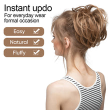 Load image into Gallery viewer, Elastic Synthetic Fake Hair Bun Curly Band Fake Hair Circles Natural Fluffy with Long Whiskers Curly Hair Circles Women Wig