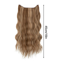 Load image into Gallery viewer, Synthetic Wave Invisible Clip in Hair Extensions 18inch Fish Line Gradient Color Natural Blonde One Piece Hairpiece Fake Hair Piece