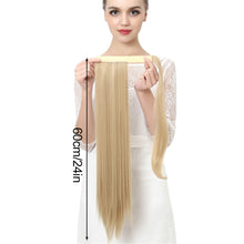 Load image into Gallery viewer, Blonde Wrap Around Pigtail Long Smooth Overhead Pony Tail Synthetic Straight Ponytail Hair Extension Clip in Fake Wig Hairpiece