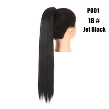Load image into Gallery viewer, Blonde Wrap Around Pigtail Long Smooth Overhead Pony Tail Synthetic Straight Ponytail Hair Extension Clip in Fake Wig Hairpiece