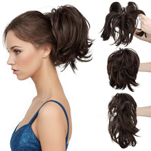 Load image into Gallery viewer, Gradient Synthetic Hair Clip Ponytail Hair Extensions Hairpiece Fake Black Blonde Natural Hair False Pigtail for Women Hairpin