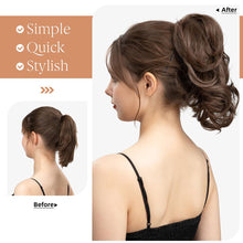 Load image into Gallery viewer, Gradient Synthetic Hair Clip Ponytail Hair Extensions Hairpiece Fake Black Blonde Natural Hair False Pigtail for Women Hairpin