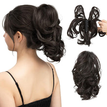 Load image into Gallery viewer, Gradient Synthetic Hair Clip Ponytail Hair Extensions Hairpiece Fake Black Blonde Natural Hair False Pigtail for Women Hairpin