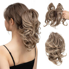 Load image into Gallery viewer, Gradient Synthetic Hair Clip Ponytail Hair Extensions Hairpiece Fake Black Blonde Natural Hair False Pigtail for Women Hairpin