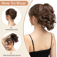 Load image into Gallery viewer, Gradient Synthetic Hair Clip Ponytail Hair Extensions Hairpiece Fake Black Blonde Natural Hair False Pigtail for Women Hairpin