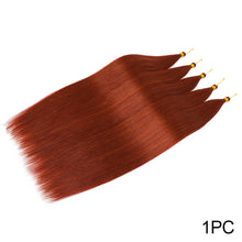 Load image into Gallery viewer, Soft Chemical Fiber Hair Straight Pony Hair Bundles Crochet Braids Hair Synthetic Braiding Hair Ombre Brown Crochet Women Hair Extensions
