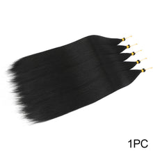 Load image into Gallery viewer, Soft Chemical Fiber Hair Straight Pony Hair Bundles Crochet Braids Hair Synthetic Braiding Hair Ombre Brown Crochet Women Hair Extensions