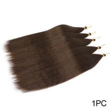 Load image into Gallery viewer, Soft Chemical Fiber Hair Straight Pony Hair Bundles Crochet Braids Hair Synthetic Braiding Hair Ombre Brown Crochet Women Hair Extensions