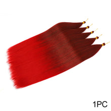 Load image into Gallery viewer, Soft Chemical Fiber Hair Straight Pony Hair Bundles Crochet Braids Hair Synthetic Braiding Hair Ombre Brown Crochet Women Hair Extensions