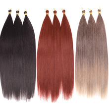 Load image into Gallery viewer, Soft Chemical Fiber Hair Straight Pony Hair Bundles Crochet Braids Hair Synthetic Braiding Hair Ombre Brown Crochet Women Hair Extensions