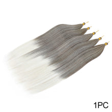 Load image into Gallery viewer, Soft Chemical Fiber Hair Straight Pony Hair Bundles Crochet Braids Hair Synthetic Braiding Hair Ombre Brown Crochet Women Hair Extensions