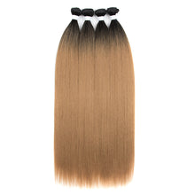 Load image into Gallery viewer, Fashion Gradient Straight Hair Extensions Ombre Blonde Hair Bundles Super Long Hair Synthetic 24 Inch Straight Women False Hair Piece