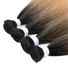 Load image into Gallery viewer, Fashion Gradient Straight Hair Extensions Ombre Blonde Hair Bundles Super Long Hair Synthetic 24 Inch Straight Women False Hair Piece