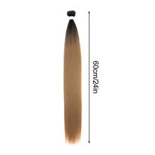 Load image into Gallery viewer, Fashion Gradient Straight Hair Extensions Ombre Blonde Hair Bundles Super Long Hair Synthetic 24 Inch Straight Women False Hair Piece