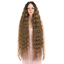 Load image into Gallery viewer, Long Lace Synthetic Hair Wigs Women 42inch Ombre Blonde Pink Water Wavy Long Curly Hair Wig Cosplay Hair Extensions