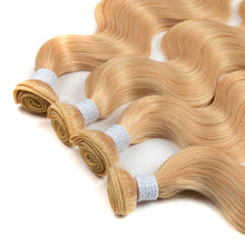 Load image into Gallery viewer, Fashion Wave Curly Hair Wave Ponytail Hair Bundles Soft Long Synthetic Hair Weave Ombre Brown Blonde 26 Inch Hair Extensions