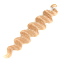 Load image into Gallery viewer, Fashion Wave Curly Hair Wave Ponytail Hair Bundles Soft Long Synthetic Hair Weave Ombre Brown Blonde 26 Inch Hair Extensions