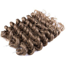Load image into Gallery viewer, 24" Women Deep Wavy Twist Crochet Gradient Hair Synthetic Afro Curly Hair Crochet Braids Ombre Blonde Braiding Hair Extensions