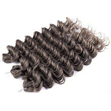 Load image into Gallery viewer, 24" Women Deep Wavy Twist Crochet Gradient Hair Synthetic Afro Curly Hair Crochet Braids Ombre Blonde Braiding Hair Extensions