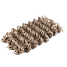Load image into Gallery viewer, 24" Women Deep Wavy Twist Crochet Gradient Hair Synthetic Afro Curly Hair Crochet Braids Ombre Blonde Braiding Hair Extensions