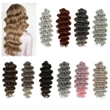 Load image into Gallery viewer, 24" Women Deep Wavy Twist Crochet Gradient Hair Synthetic Afro Curly Hair Crochet Braids Ombre Blonde Braiding Hair Extensions