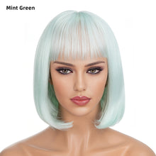 Load image into Gallery viewer, Women's Short Straight Hair Soft Wig Cover Fluffy Full Top Wig Cover Fashion Gradient Fashion Cosplay False Hair Wigs