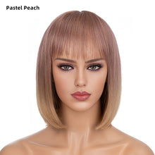Load image into Gallery viewer, Women's Short Straight Hair Soft Wig Cover Fluffy Full Top Wig Cover Fashion Gradient Fashion Cosplay False Hair Wigs