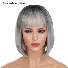Load image into Gallery viewer, Women's Short Straight Hair Soft Wig Cover Fluffy Full Top Wig Cover Fashion Gradient Fashion Cosplay False Hair Wigs