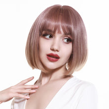 Load image into Gallery viewer, Women's Short Straight Hair Soft Wig Cover Fluffy Full Top Wig Cover Fashion Gradient Fashion Cosplay False Hair Wigs