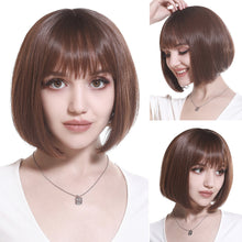 Load image into Gallery viewer, Women's Short Straight Hair Soft Wig Cover Fluffy Full Top Wig Cover Fashion Gradient Fashion Cosplay False Hair Wigs