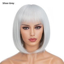 Load image into Gallery viewer, Women's Short Straight Hair Soft Wig Cover Fluffy Full Top Wig Cover Fashion Gradient Fashion Cosplay False Hair Wigs